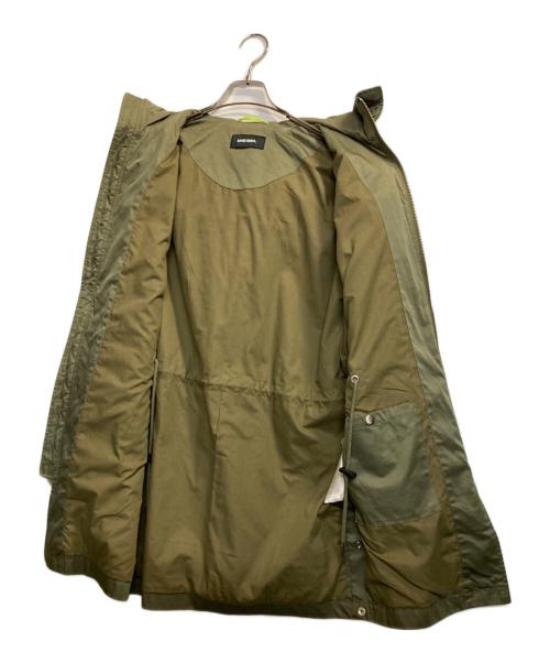 DIESEL（ディーゼル）DIESEL (ディーゼル) ナイロン切替フーデッドコート グリーン サイズ:Ｓの古着・服飾アイテム