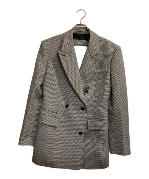 WE11DONE（ウェルダン）WE11DONE (ウェルダン) バックオープンダブルテーラードジャケット ブラック×ホワイト サイズ:Mの古着・服飾アイテム