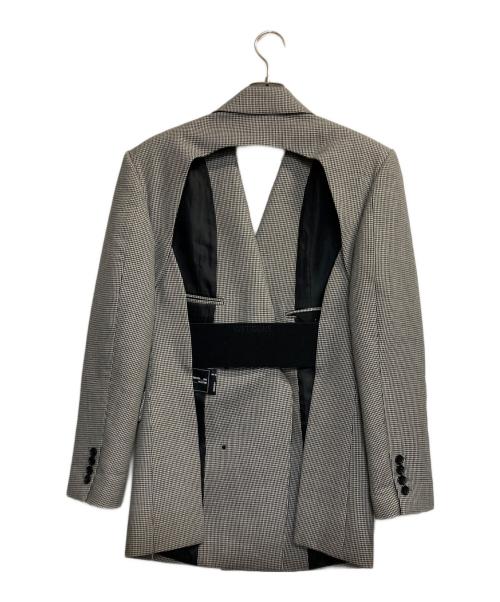 WE11DONE（ウェルダン）WE11DONE (ウェルダン) バックオープンダブルテーラードジャケット ブラック×ホワイト サイズ:Mの古着・服飾アイテム