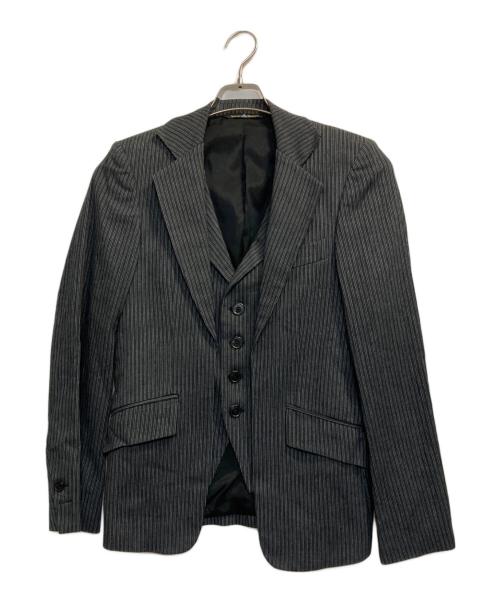 Vivienne Westwood man（ヴィヴィアン ウェストウッド マン）Vivienne Westwood man (ヴィヴィアン ウェストウッド マン) レイヤードライクストライプスーツ ブラック サイズ:44の古着・服飾アイテム