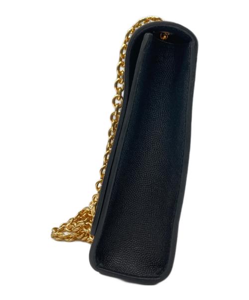 FURLA（フルラ）FURLA (フルラ) チェーンショルダーFロゴフラップバッグ ブラックの古着・服飾アイテム