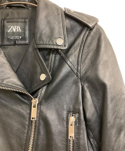 ZARA（ザラ）ZARA (ザラ) ラムレザーダブルライダースジャケット ブラック サイズ:Ｓの古着・服飾アイテム