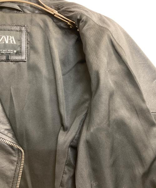 ZARA（ザラ）ZARA (ザラ) ラムレザーダブルライダースジャケット ブラック サイズ:Ｓの古着・服飾アイテム