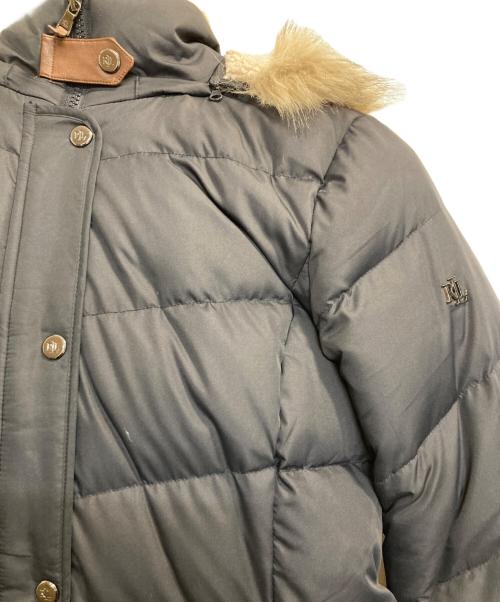 LAUREN RALPH LAUREN（ローレンラルフローレン）LAUREN RALPH LAUREN (ローレンラルフローレン) ファー付フーデッドダウンコート ネイビー サイズ:Ｍの古着・服飾アイテム