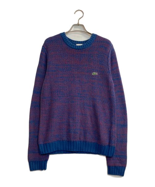 LACOSTE LIVE（ラコステライブ）LACOSTE LIVE (ラコステライブ) ミックスニット ブルー×レッド サイズ:Mの古着・服飾アイテム