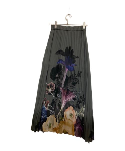 Ameri（アメリ）AMERI (アメリ) MEDI ROENTGEN FLOWER PLEATS SKIRT カーキ サイズ:Ｍの古着・服飾アイテム