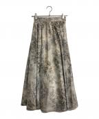 Ameriアメリ）の古着「LAYLA DOUBLE LAYER SHEER SKIRT」｜ベージュ×グレー