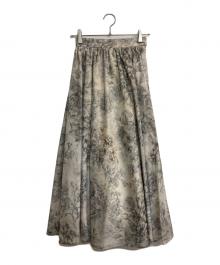 Ameri（アメリ）の古着「LAYLA DOUBLE LAYER SHEER SKIRT」｜ベージュ×グレー