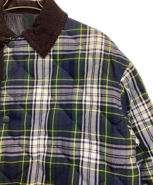 Gymphlex（ジムフレックス）Gymphlex (ジムフレックス) タータンキルトダウンジャケット ネイビー×グリーン サイズ:14の古着・服飾アイテム