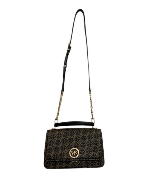 MICHAEL KORS（マイケル・コース）MICHAEL KORS (マイケル・コース) DELANCEY モノグラム2WAYバッグ ブラック×ゴールドの古着・服飾アイテム