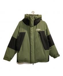 FIRST DOWN（ファーストダウン）の古着「パネルショートダウンジャケット」｜ブラック×グリーン