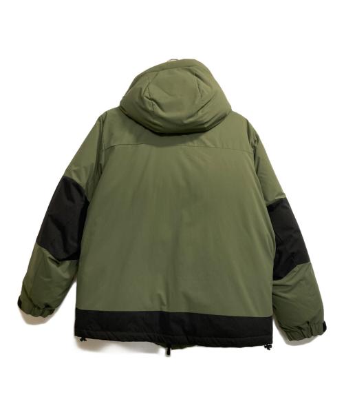 FIRST DOWN（ファーストダウン）FIRST DOWN (ファーストダウン) パネルショートダウンジャケット ブラック×グリーン サイズ:ＸＬの古着・服飾アイテム