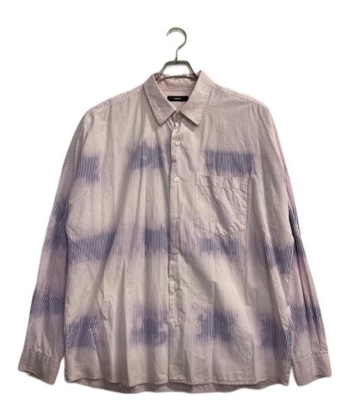 DIESEL（ディーゼル）DIESEL (ディーゼル) グラデーションストライプシャツ ピンク×パープル サイズ:Ｌの古着・服飾アイテム