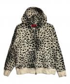 CREAM SODAクリームソーダ）の古着「総柄ジップパーカー」｜ブラック×アイボリー