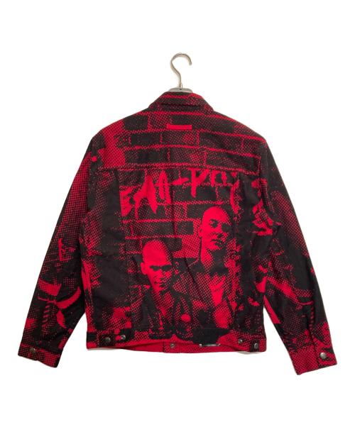SUPREME（シュプリーム）SUPREME (シュプリーム) Jean Paul GAULTIER (ジャンポールゴルチェ) 19SS Fuck Racism Trucker Jacket ブラック×レッド サイズ:Mの古着・服飾アイテム