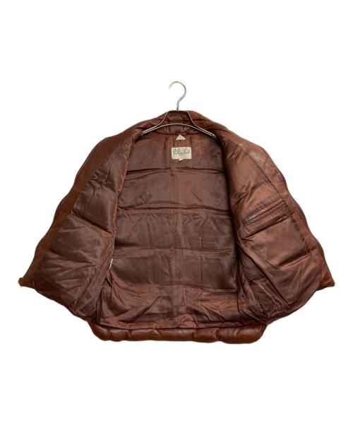 Phillipe Monet（フィリップ モネ）Phillipe Monet (フィリップ モネ) レザーダウンベスト ブラウン サイズ:Mの古着・服飾アイテム