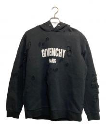 GIVENCHY（ジバンシィ）の古着「デストロイ加工パーカー」｜ブラック