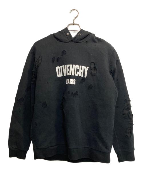 GIVENCHY（ジバンシィ）GIVENCHY (ジバンシィ) デストロイ加工パーカー ブラック サイズ:LLの古着・服飾アイテム