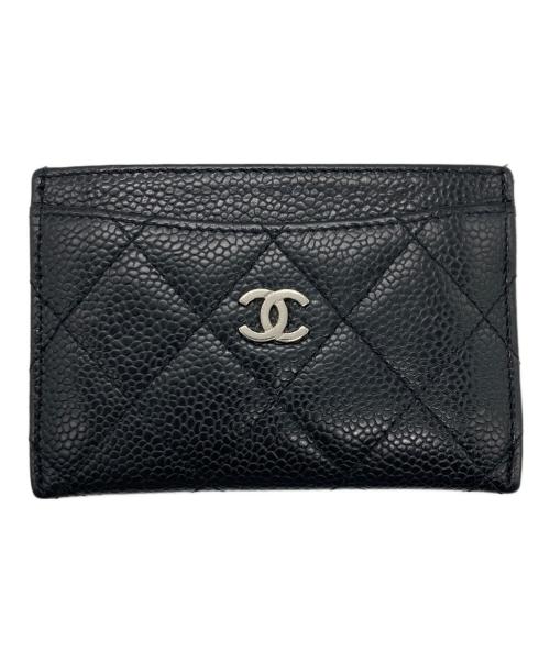 CHANEL（シャネル）CHANEL (シャネル) キャビアスキンマトラッセカードケース ブラックの古着・服飾アイテム