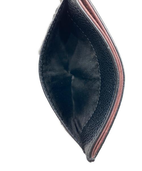 CHANEL（シャネル）CHANEL (シャネル) キャビアスキンマトラッセカードケース ブラックの古着・服飾アイテム