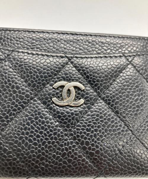CHANEL（シャネル）CHANEL (シャネル) キャビアスキンマトラッセカードケース ブラックの古着・服飾アイテム