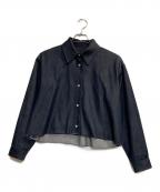 Blueleaブルレア）の古着「シルクブレンドショートデニムシャツ」｜インディゴ