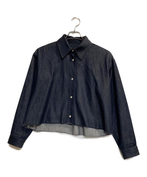 Bluelea（ブルレア）BLUELEA (ブルレア) シルクブレンドショートデニムシャツ インディゴ サイズ:ＦＲＥＥの古着・服飾アイテム