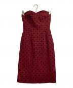 OBLIオブリ）の古着「ドットビスチェワンピース」｜レッド×ブラック