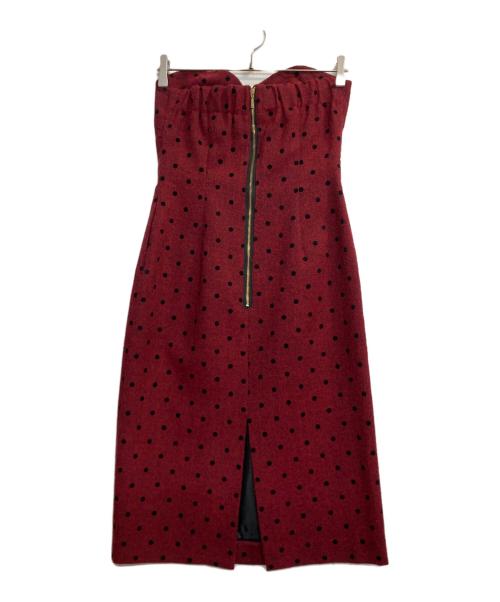 OBLI（オブリ）OBLI (オブリ) ドットビスチェワンピース レッド×ブラックの古着・服飾アイテム