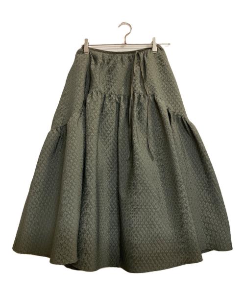 Bluelea（ブルレア）Bluelea (ブルレア) Jacquard skirt グリーン サイズ:36の古着・服飾アイテム