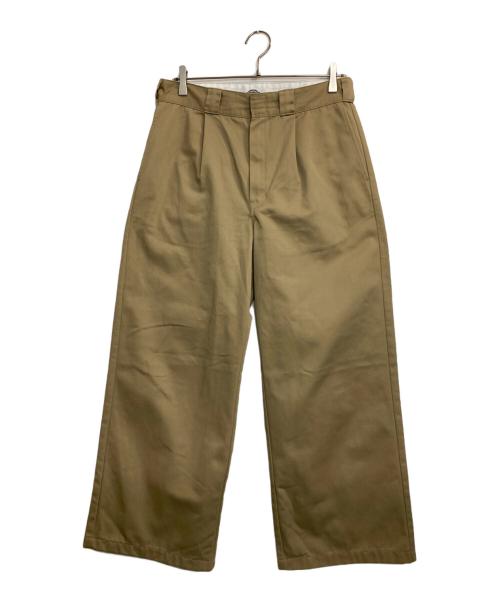 Dickies（ディッキーズ）Dickies (ディッキーズ) ok.soon (オクスン) ワイドタックワークパンツ カーキ サイズ:Lの古着・服飾アイテム