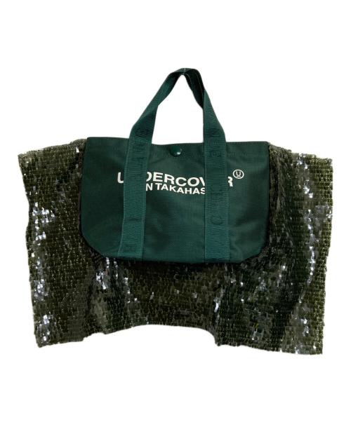 UNDERCOVER（アンダーカバー）UNDERCOVER (アンダーカバー) ロゴプリントスパンコールハンドバッグ グリーンの古着・服飾アイテム