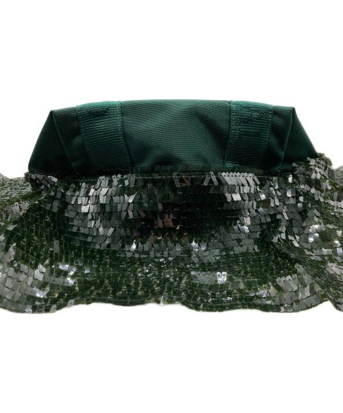 UNDERCOVER（アンダーカバー）UNDERCOVER (アンダーカバー) ロゴプリントスパンコールハンドバッグ グリーンの古着・服飾アイテム