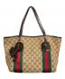 GUCCI（グッチ）の古着「シェリーラインGGキャンバスジョリートートバッグ」｜ブラウン