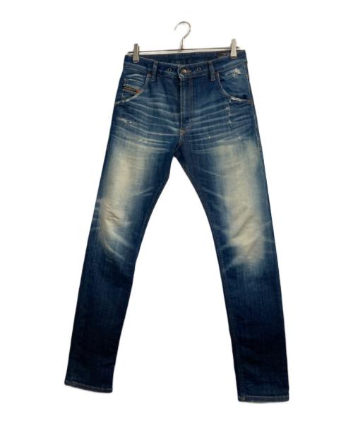 DIESEL（ディーゼル）DIESEL (ディーゼル) KROOLEY-Y-T ダメージデニムパンツ インディゴ サイズ:28の古着・服飾アイテム