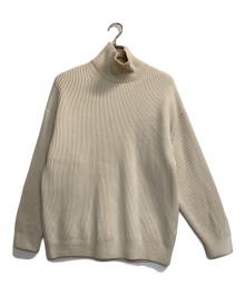 AURALEE（オーラリー）の古着「SUPER FINE WOOL RIB KNIT TURTLE NECK P/O / スーパーファインウール」｜アイボリー