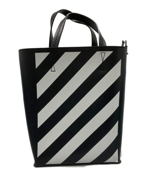 OFFWHITE（オフホワイト）OFFWHITE (オフホワイト) DIAG TOTE BAF / 2wayレザートートバッグ ブラックの古着・服飾アイテム