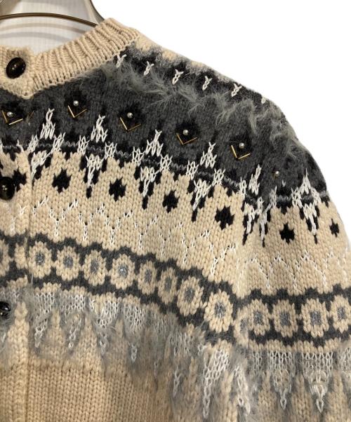 Ameri（アメリ）AMERI (アメリ) UND 2WAY LADY NORDIC KNIT CARDIGAN / ノルディックカーディガン アイボリー サイズ:Ｆの古着・服飾アイテム