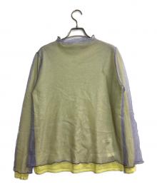 Ameri（アメリ）の古着「SIMPLE DOUBLE COLOR TOP」｜イエロー×ブルー