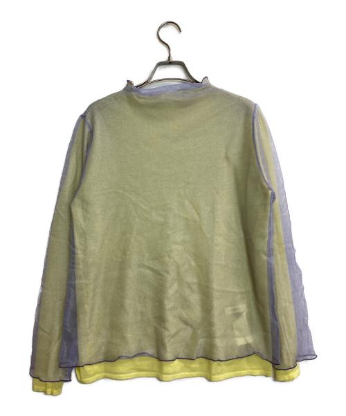 Ameri（アメリ）AMERI (アメリ) SIMPLE DOUBLE COLOR TOP イエロー×ブルー サイズ:Fの古着・服飾アイテム
