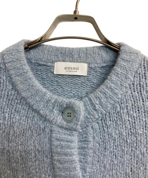 emmi（エミ）emmi (エミ) アルパカ混クルーネックカーディガン ブルー サイズ:ＦＲＥＥの古着・服飾アイテム