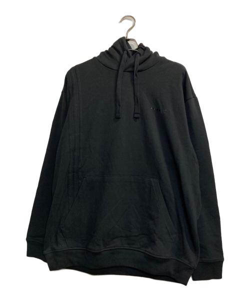 adidas（アディダス）adidas (アディダス) ロゴ刺繍パーカー ブラック サイズ:3ＸＬの古着・服飾アイテム