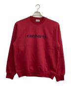 CarHarttカーハート）の古着「裏起毛ロゴスウェット」｜レッド