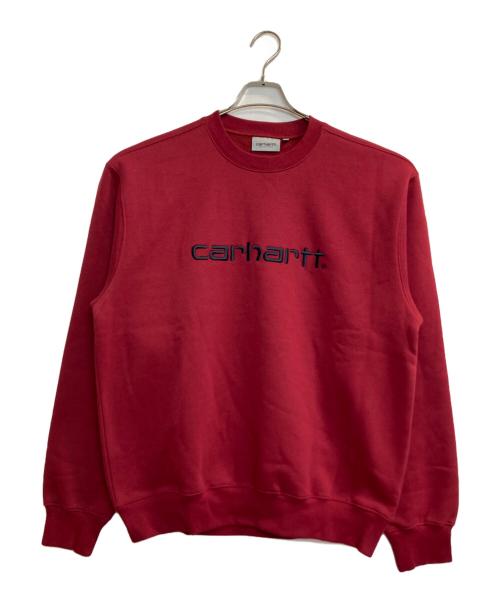 CarHartt（カーハート）CarHartt (カーハート) 裏起毛ロゴスウェット レッド サイズ:Ｌの古着・服飾アイテム
