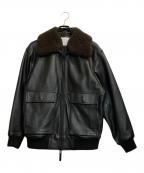 hotel palaceホテルプレイス）の古着「ラムスキンムートンカラーフライトジャケット」｜ブラック