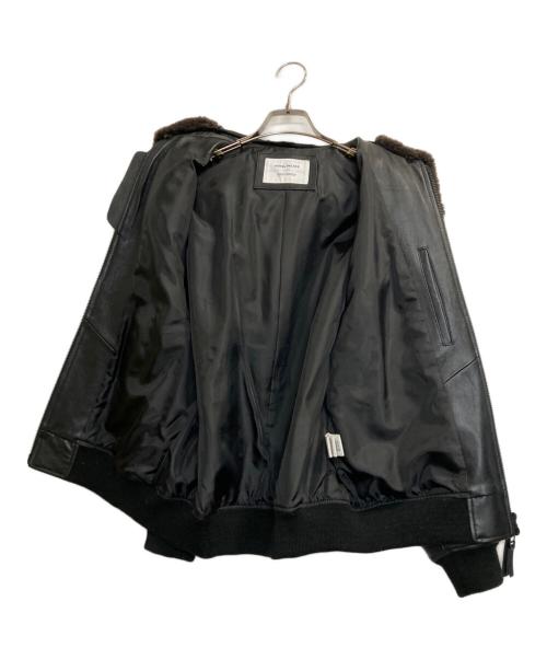 hotel palace（ホテルプレイス）hotel palace (ホテルプレイス) ラムスキンムートンカラーフライトジャケット ブラック サイズ:Ｍの古着・服飾アイテム