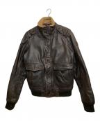 Abercrombie & Fitchアバクロンビー アンド フィッチ）の古着「G-1 襟ボアレザージャケット」｜ブラウン