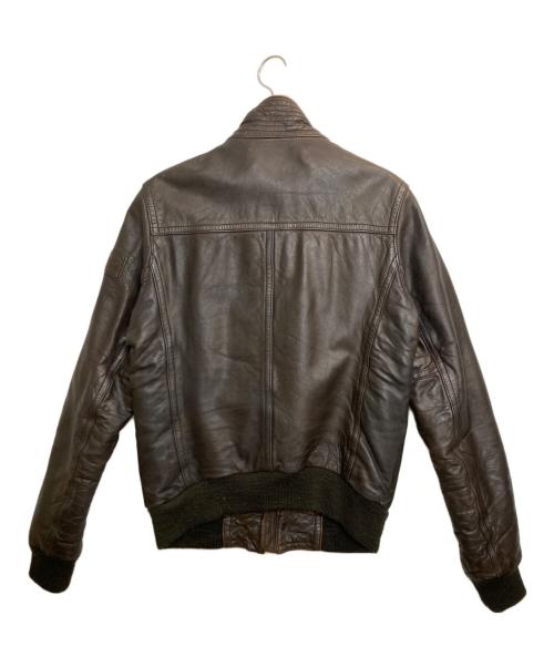 Abercrombie & Fitch（アバクロンビー アンド フィッチ）Abercrombie & Fitch (アバクロンビー アンド フィッチ) G-1 襟ボアレザージャケット ブラウン サイズ:Ｍの古着・服飾アイテム