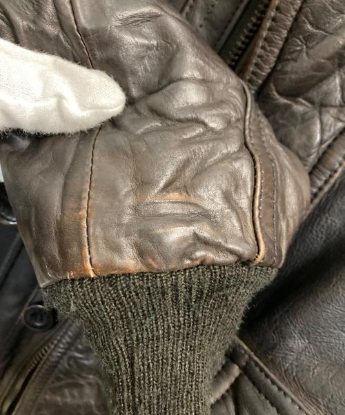 Abercrombie & Fitch（アバクロンビー アンド フィッチ）Abercrombie & Fitch (アバクロンビー アンド フィッチ) G-1 襟ボアレザージャケット ブラウン サイズ:Ｍの古着・服飾アイテム