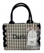 darichダーリッチ）の古着「チェックミニトートバッグ」｜ブラック×ホワイト